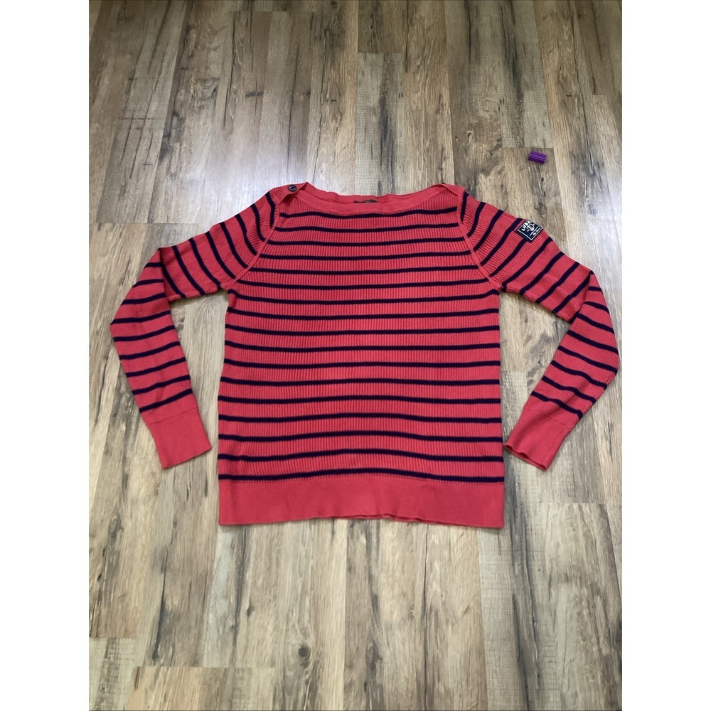 Lauren Jeans Co. Ralph Lauren Womens Red Black Sweater Large Preppy Quiet Luxury